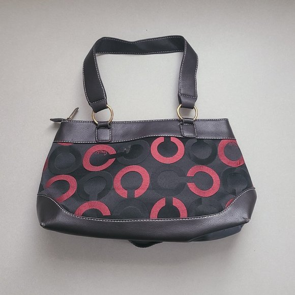 Dark Brown Coach Purse with Red Detailing - Picture 8 of 12